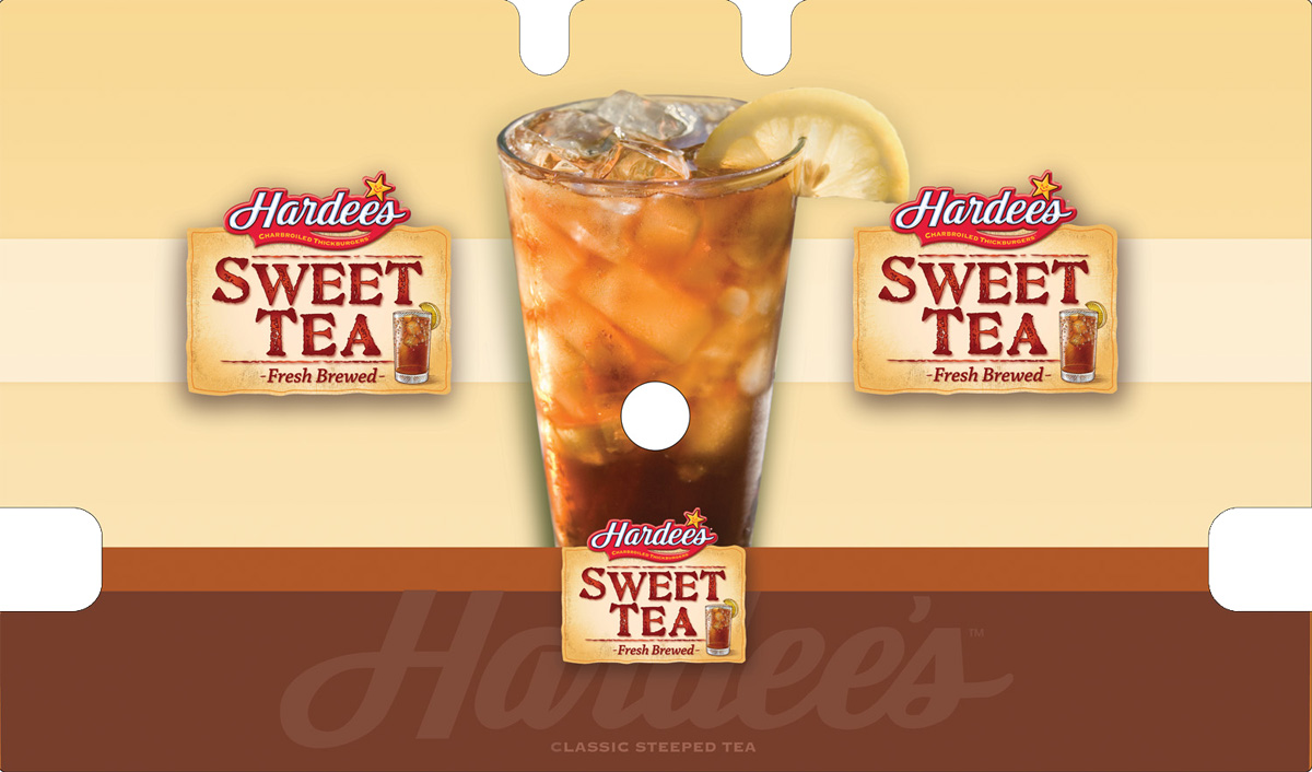 hardees wrap- SWEET tea